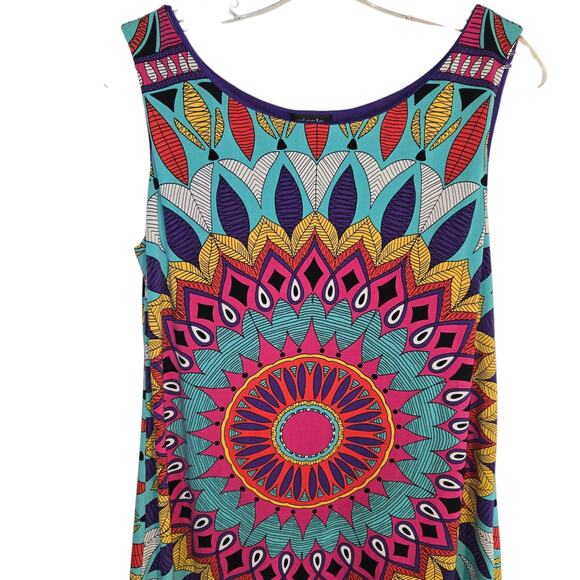 Nicole Medium Women's Sleeveless Multicolor  Maxi BOHO Sun Dress Miss Size 8 10 - Picture 4 of 6
